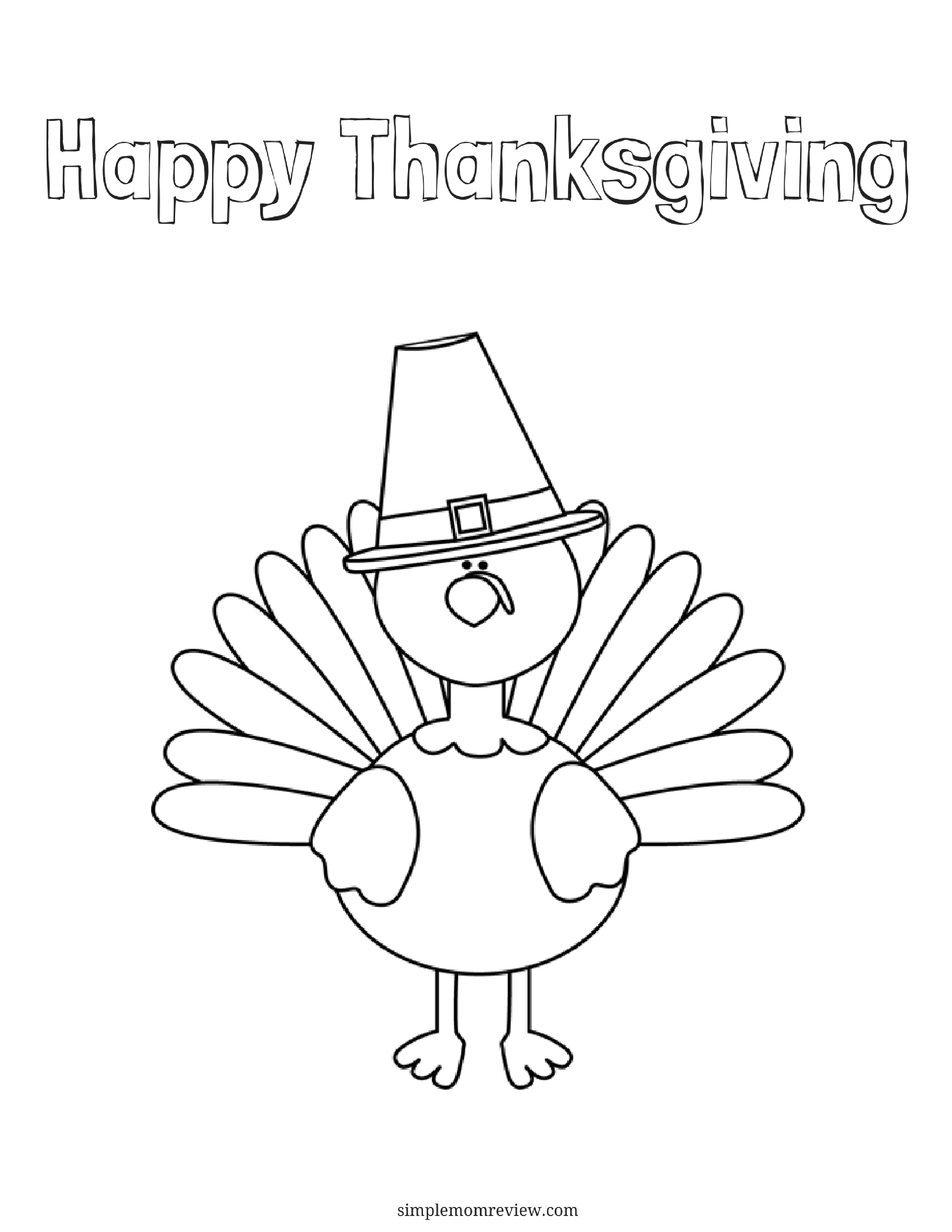 Turkey Coloring Page: Free Printable - Simple Mom Review