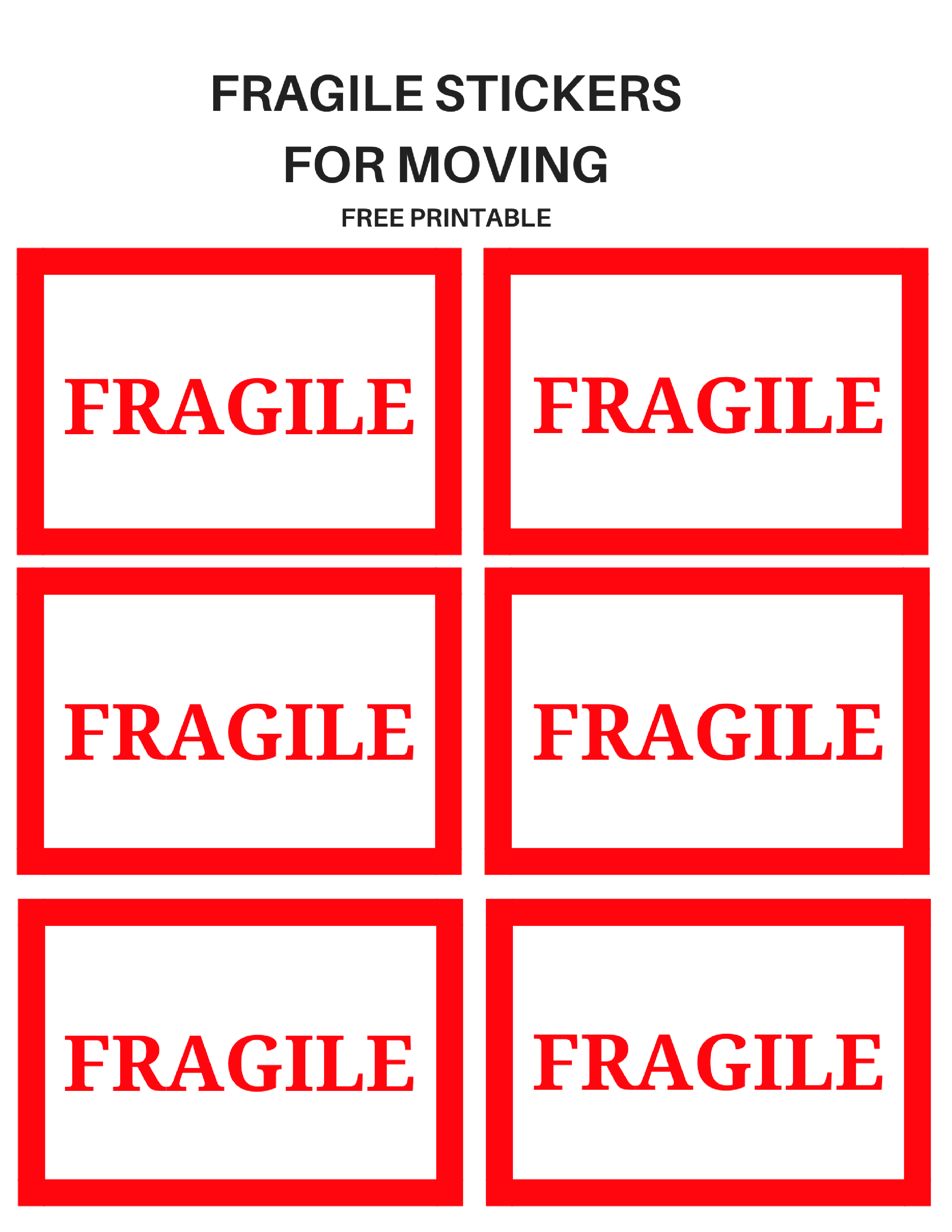 FRAGILE Moving Stickers Simple Mom Review